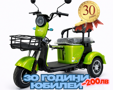Електрическа триколка 2+1 750.2 Тип VESPA STYLE с диференциал Нов модел